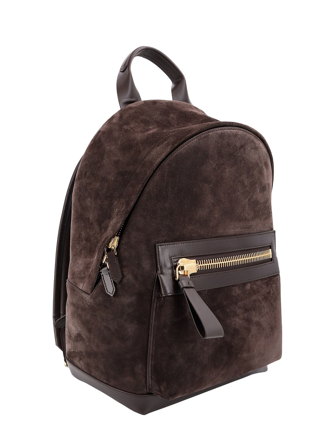 Suede and leather backpack