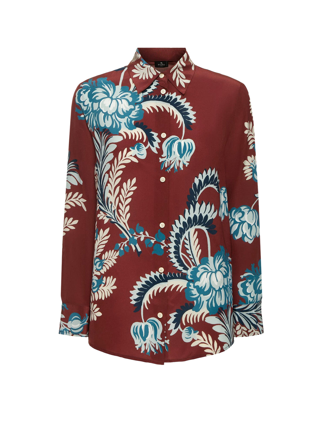 Silk shirt with all-over print