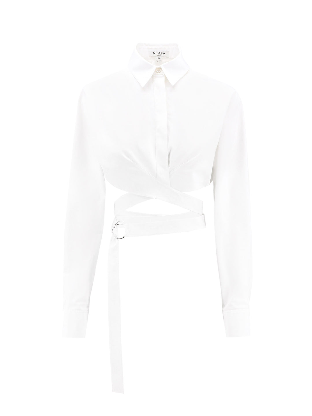 Cotton shirt with crossed belt