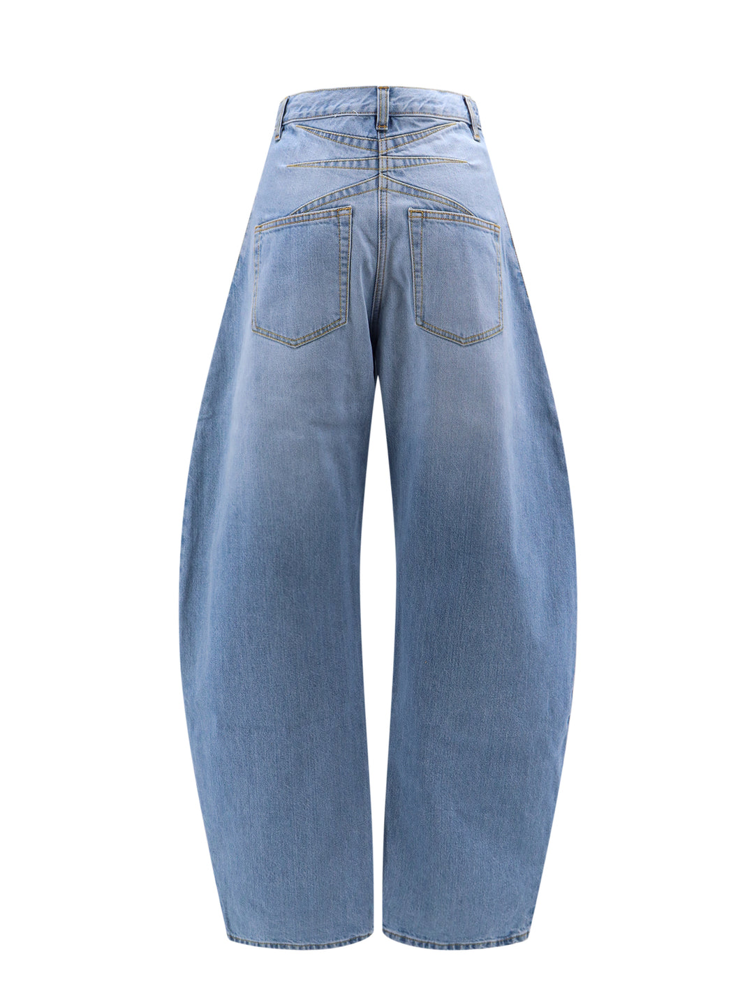 Cotton jeans with rounded effect