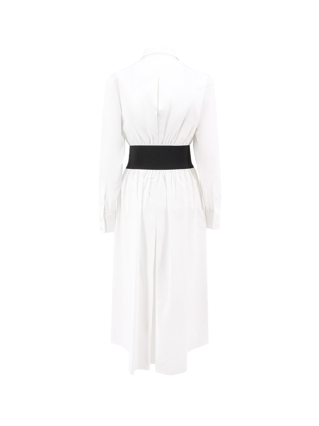 Cotton chemisier dress with leather belt