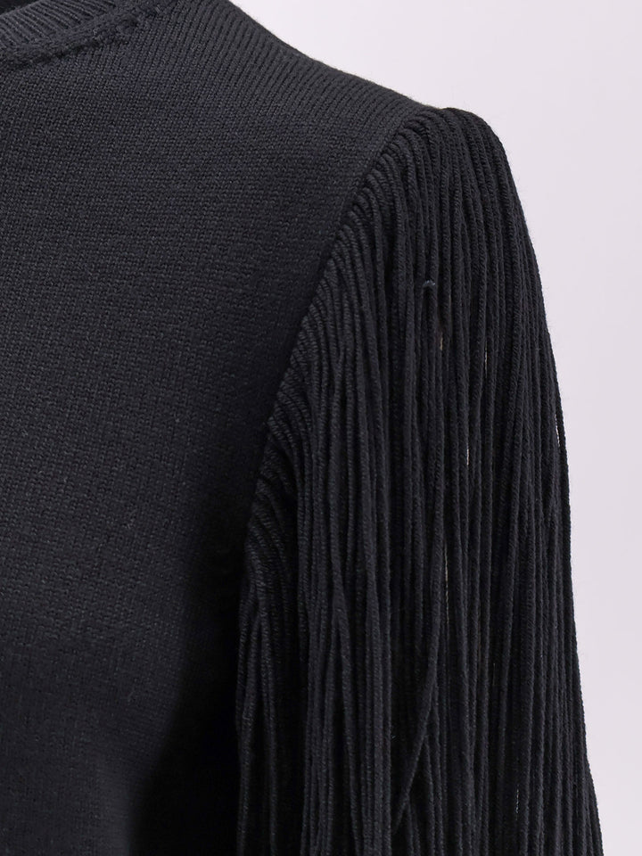 Wool sweater with fringes detail