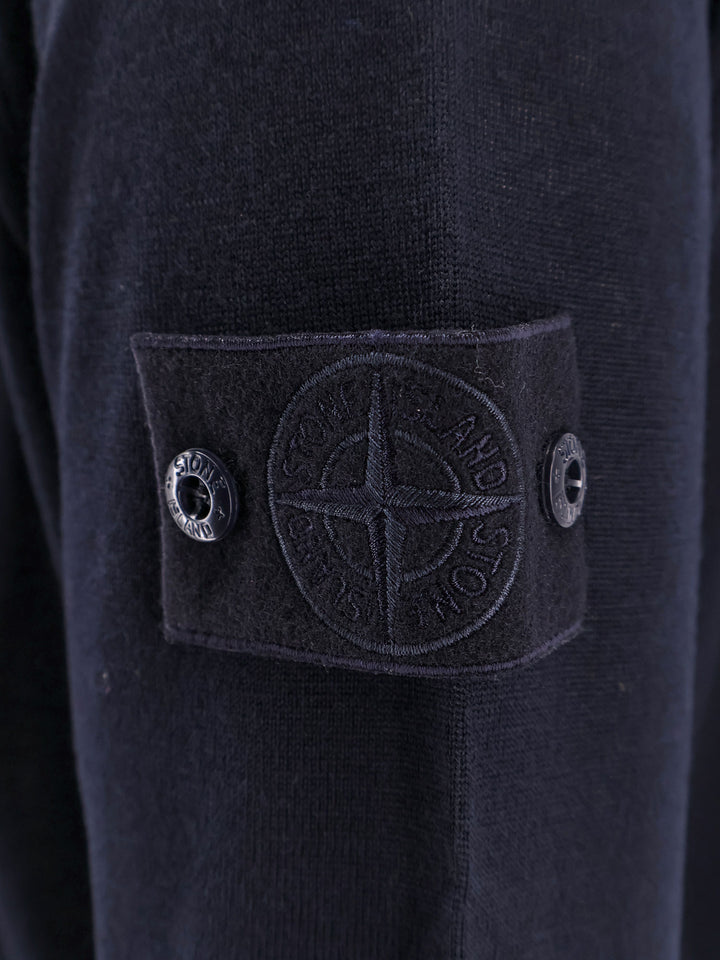 Virgin wool sweater with embroidered logo