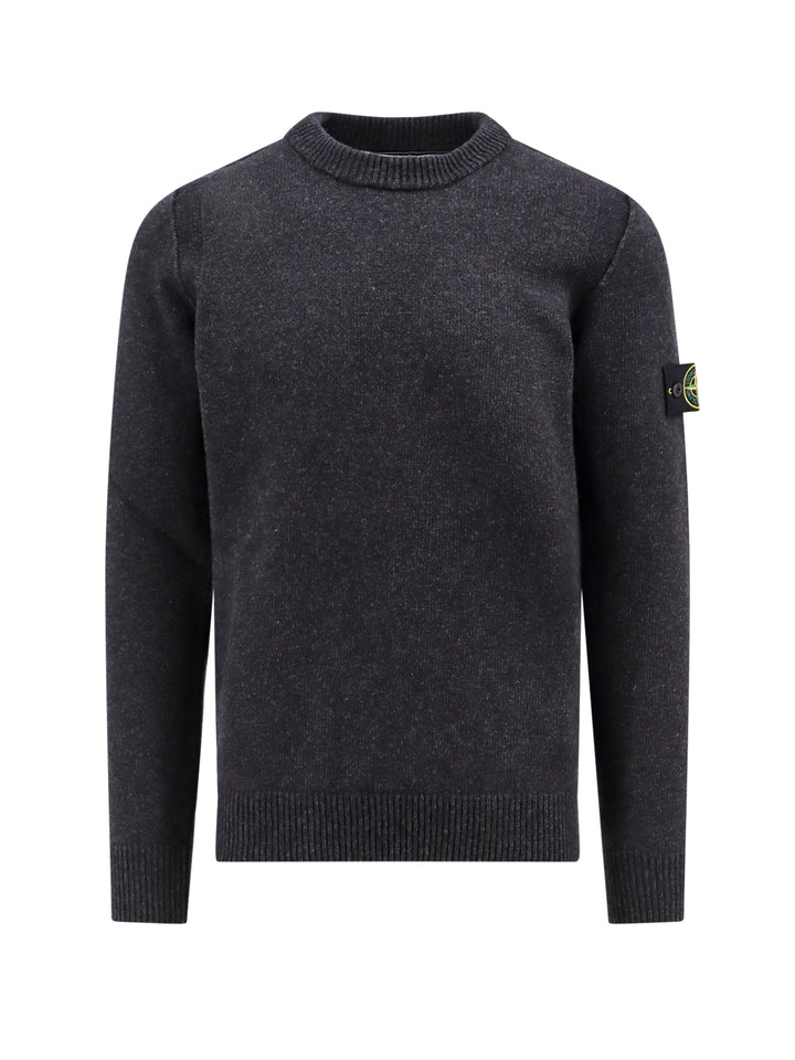 Wool sweater with iconic patch