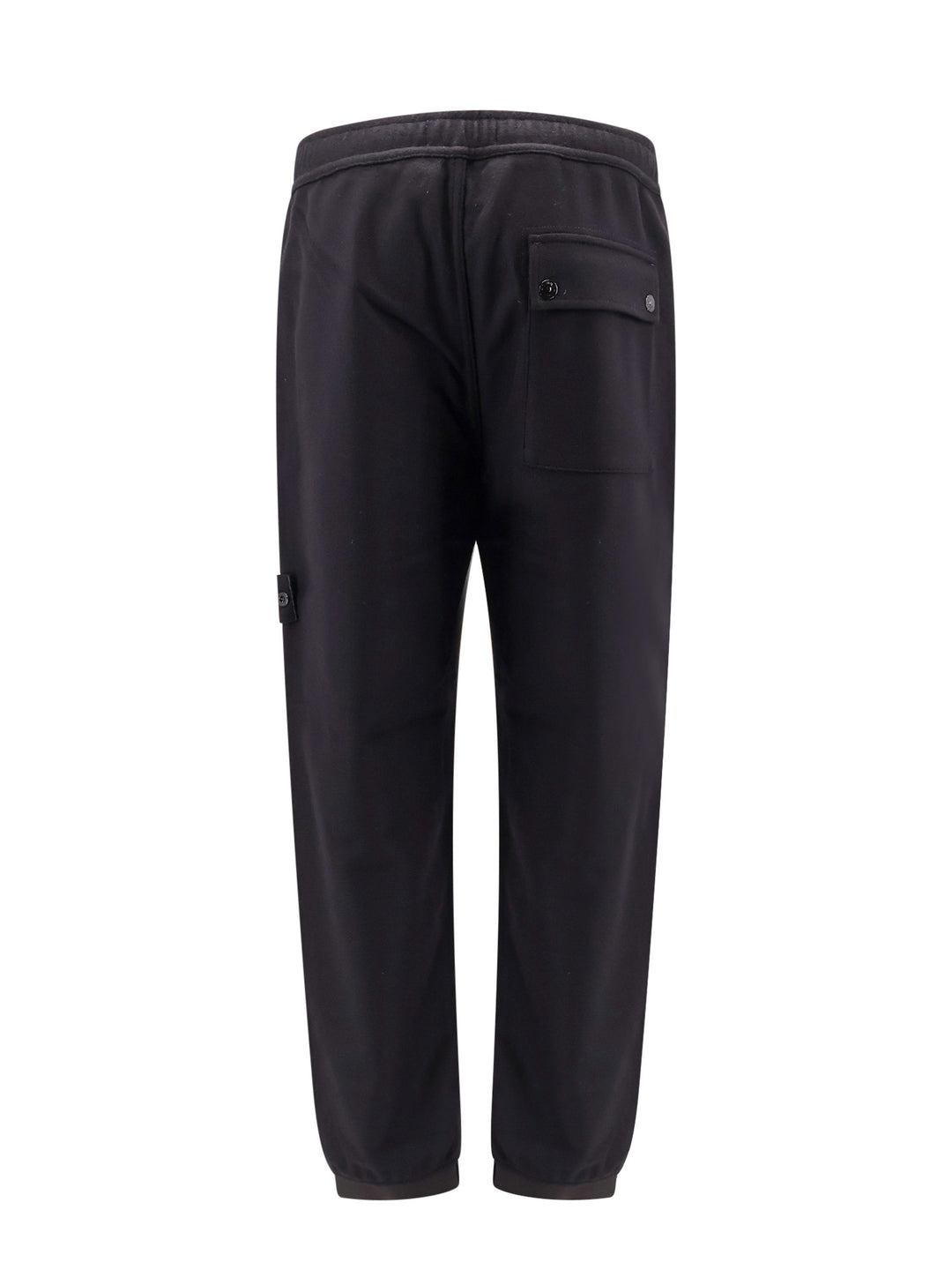 Virgin wool blend trouser with logo patch