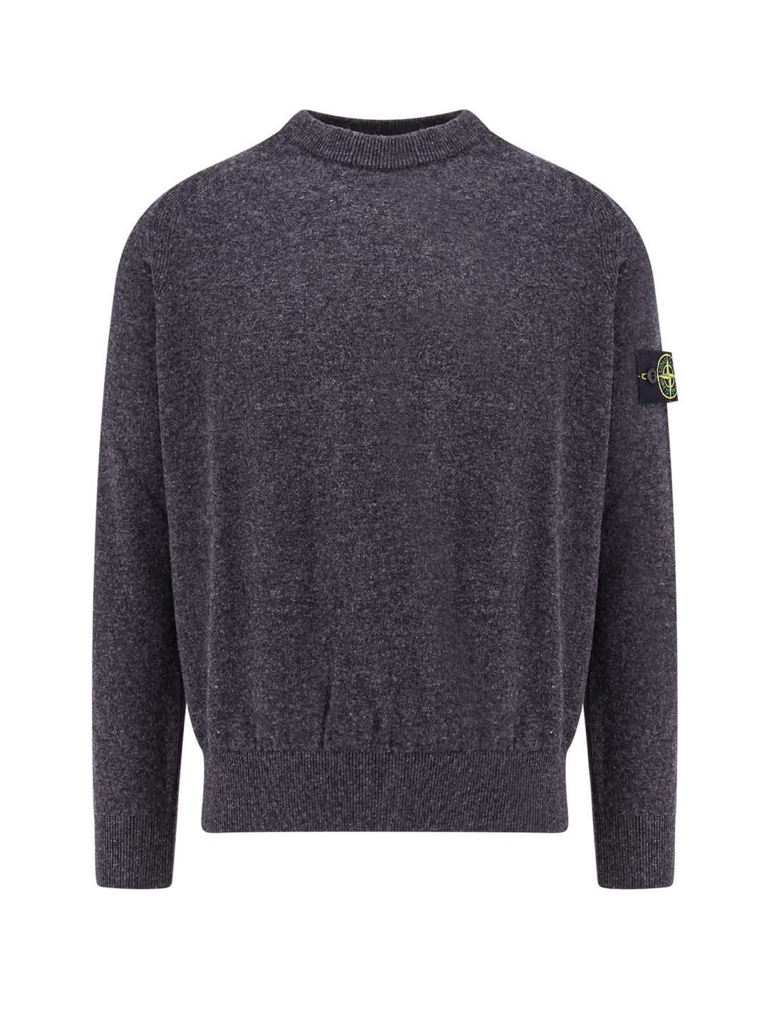 Responsible virgin wool sweater with logo patch