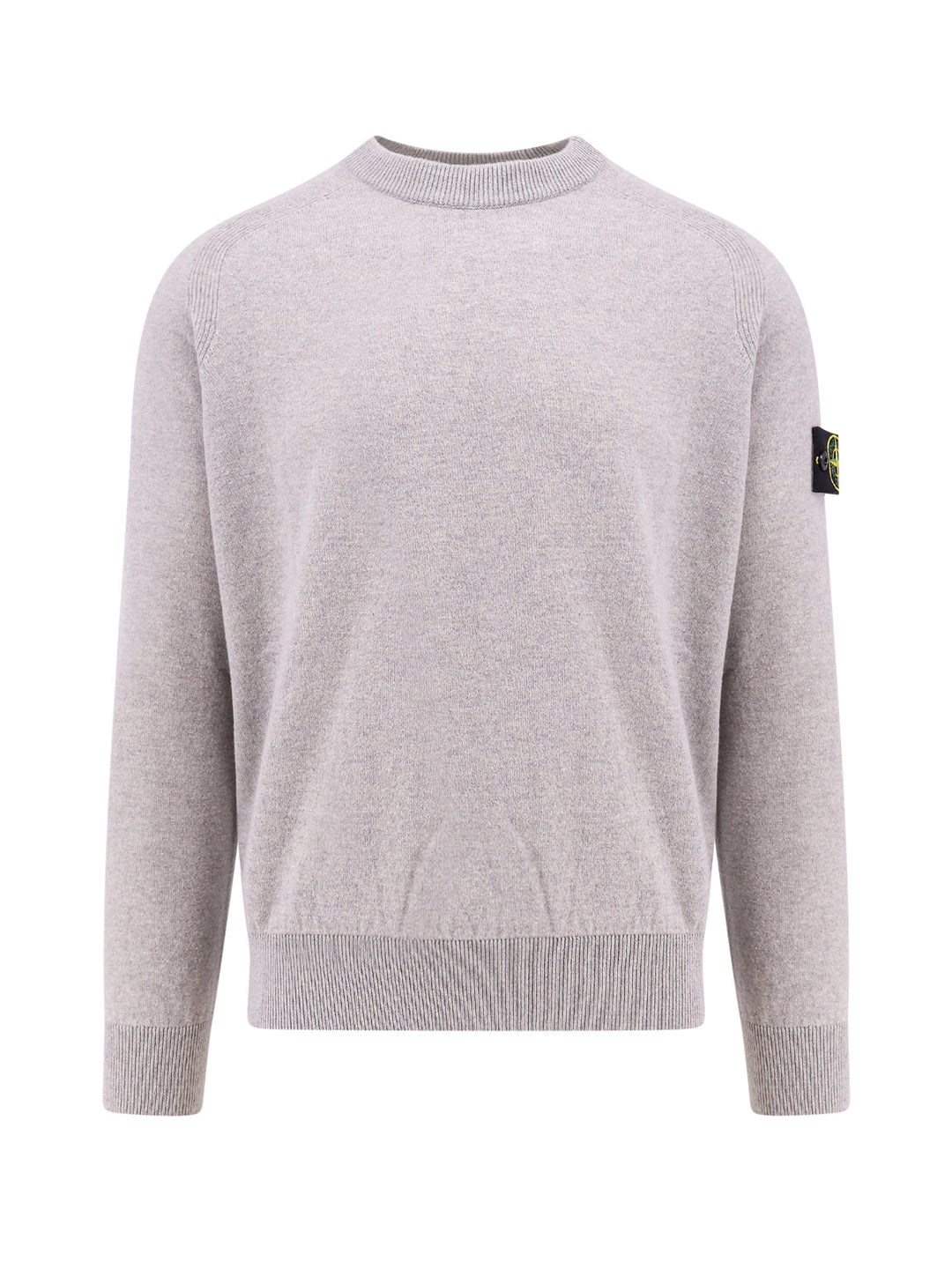 Responsible virgin wool sweater with logo patch