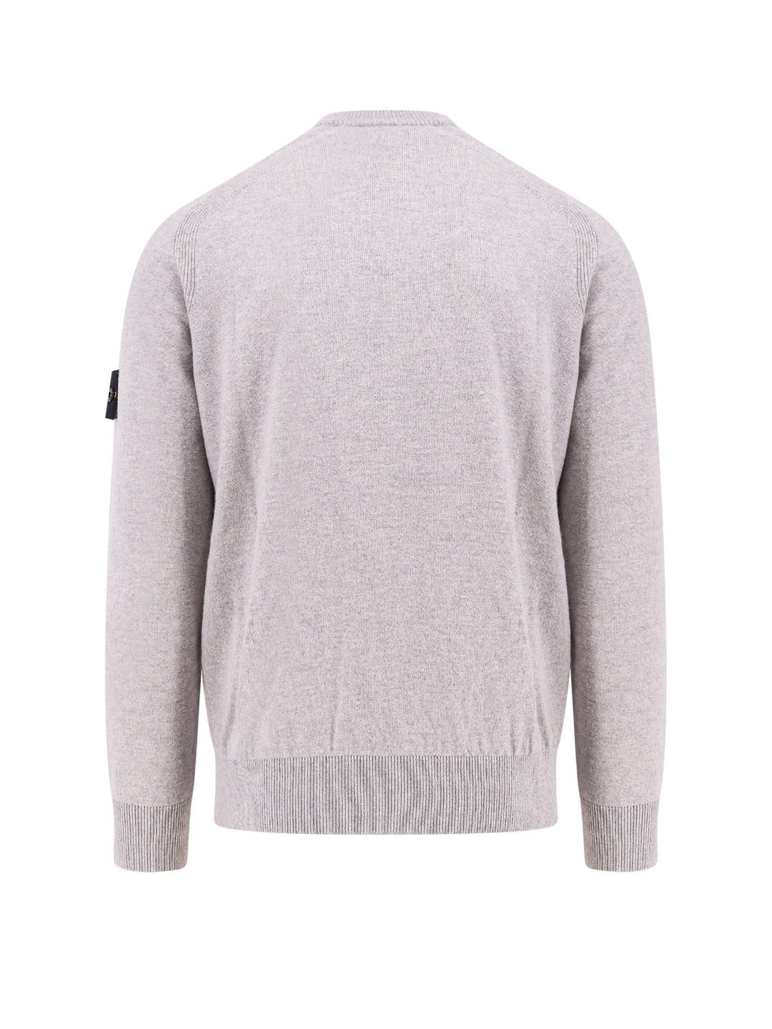 Responsible virgin wool sweater with logo patch