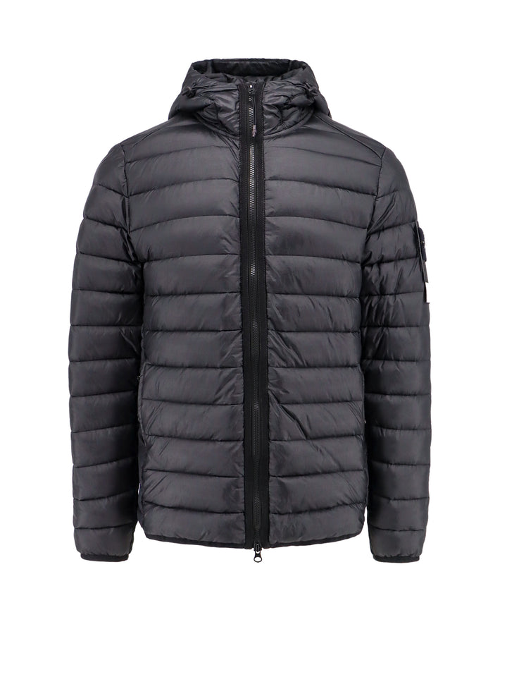 Padded and quilted recycled nylon jacket