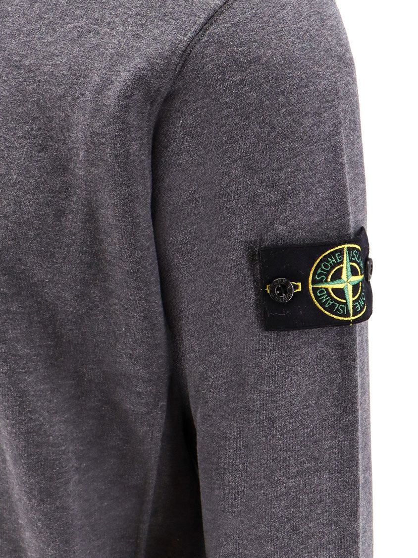 Organic cotton sweatshirt with removable Logo patch