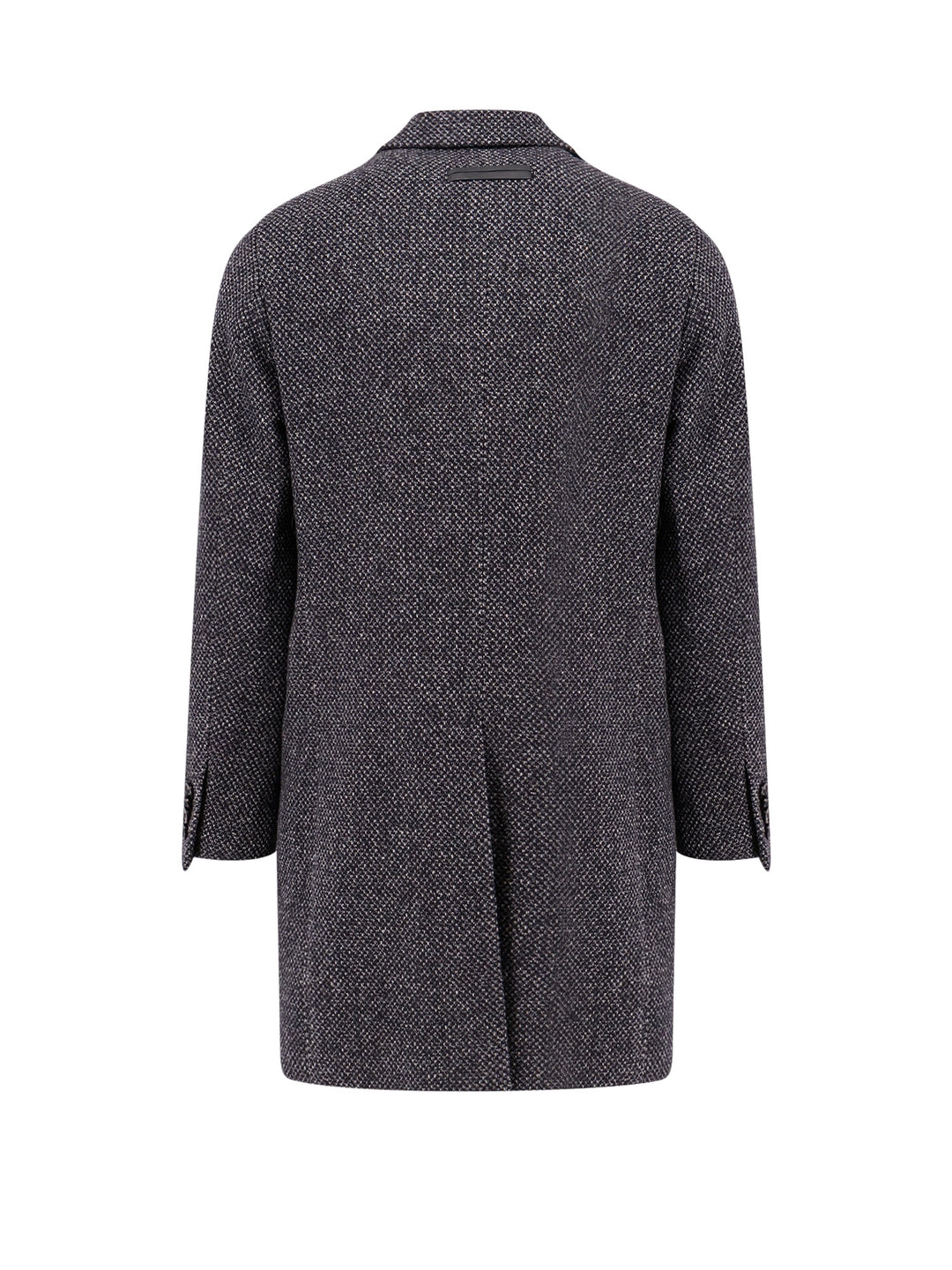 Micropattern wool and cashmere coat