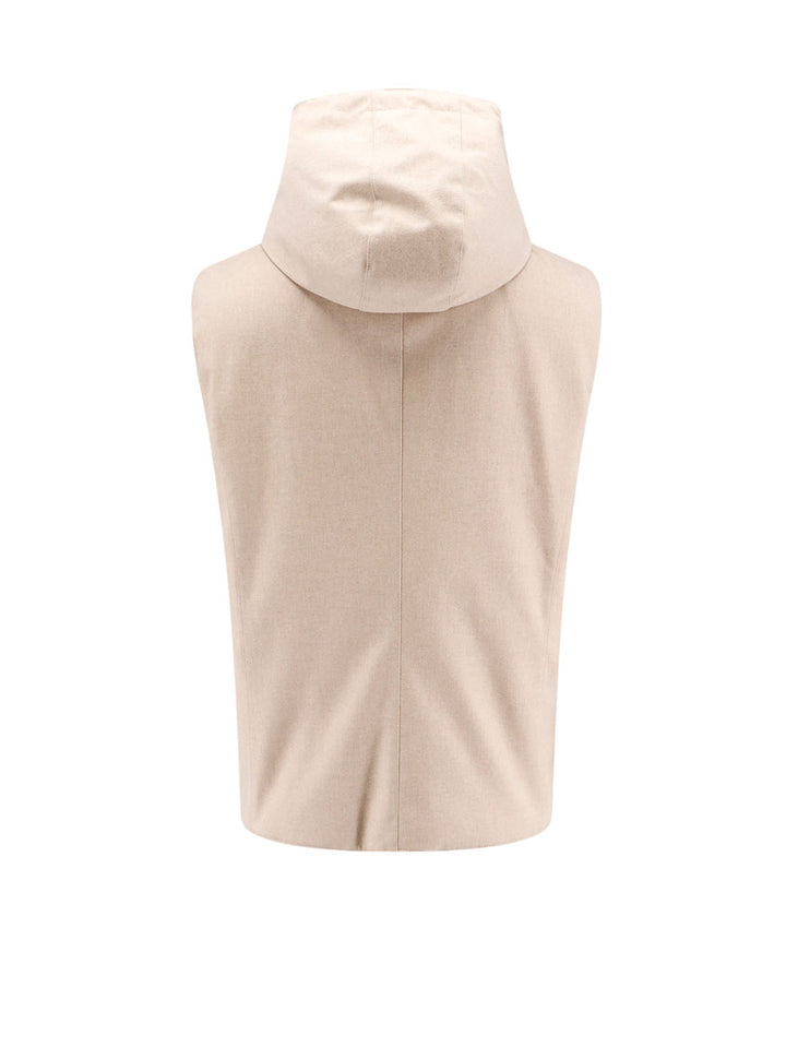 Padded sleeveless nylon jacket