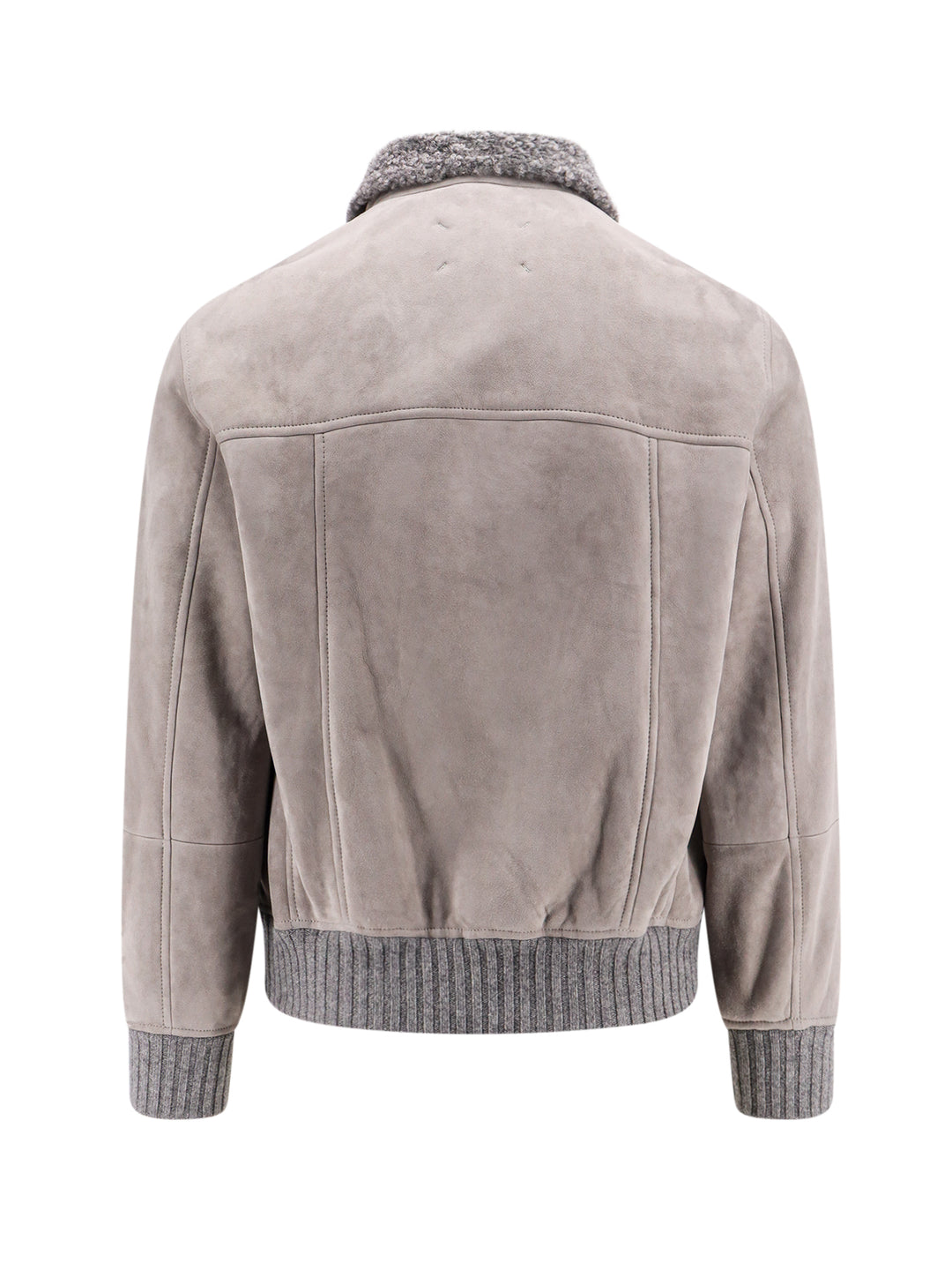 Sheepskin jacket with cashmere profiles