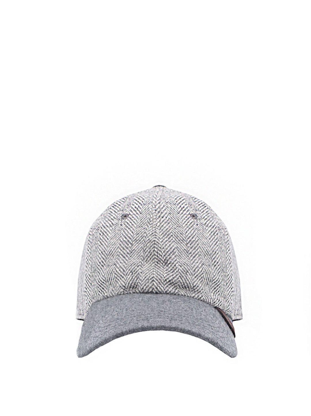 Peaked hat with herringbone motif