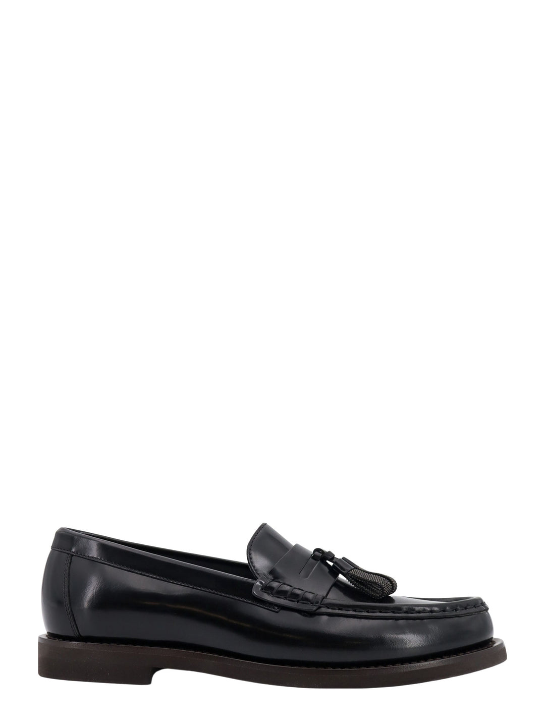 Patent leather loafer with Shiny Tassels