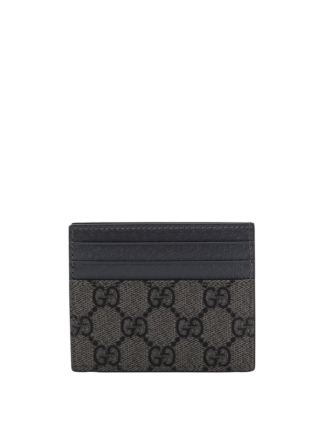 GG Supreme Fabric and leather card holder