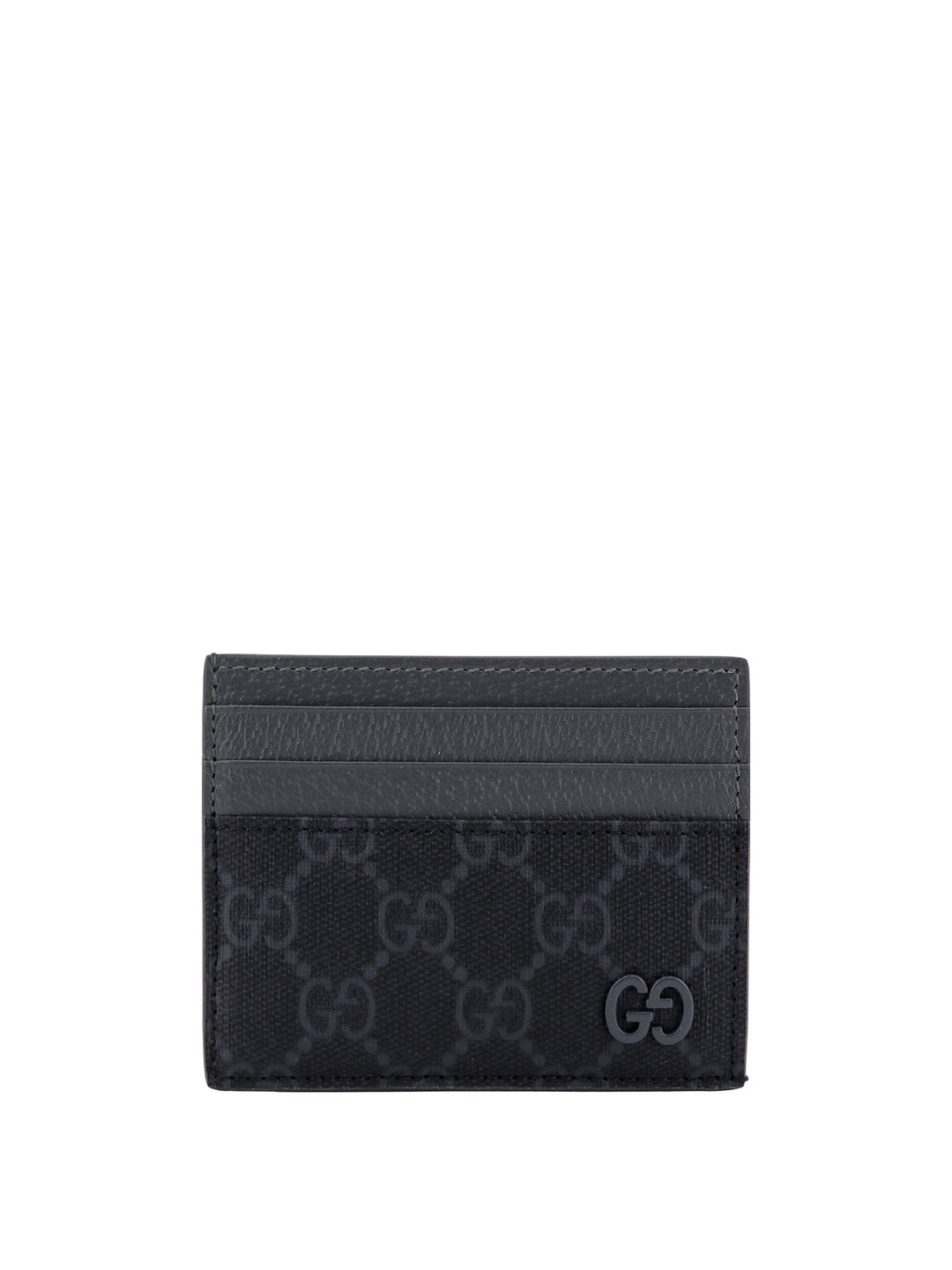 GG Supreme Fabric and leather card holder