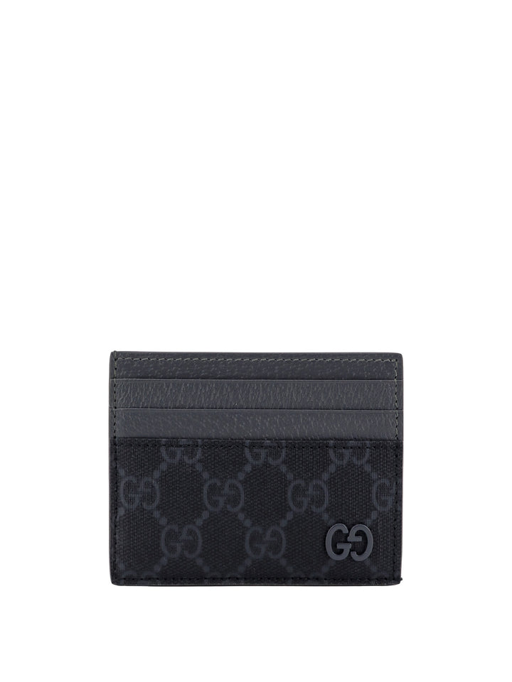 GG Supreme Fabric and leather card holder