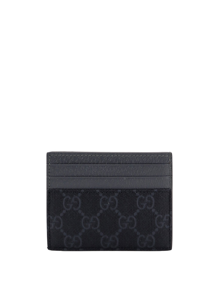 GG Supreme Fabric and leather card holder