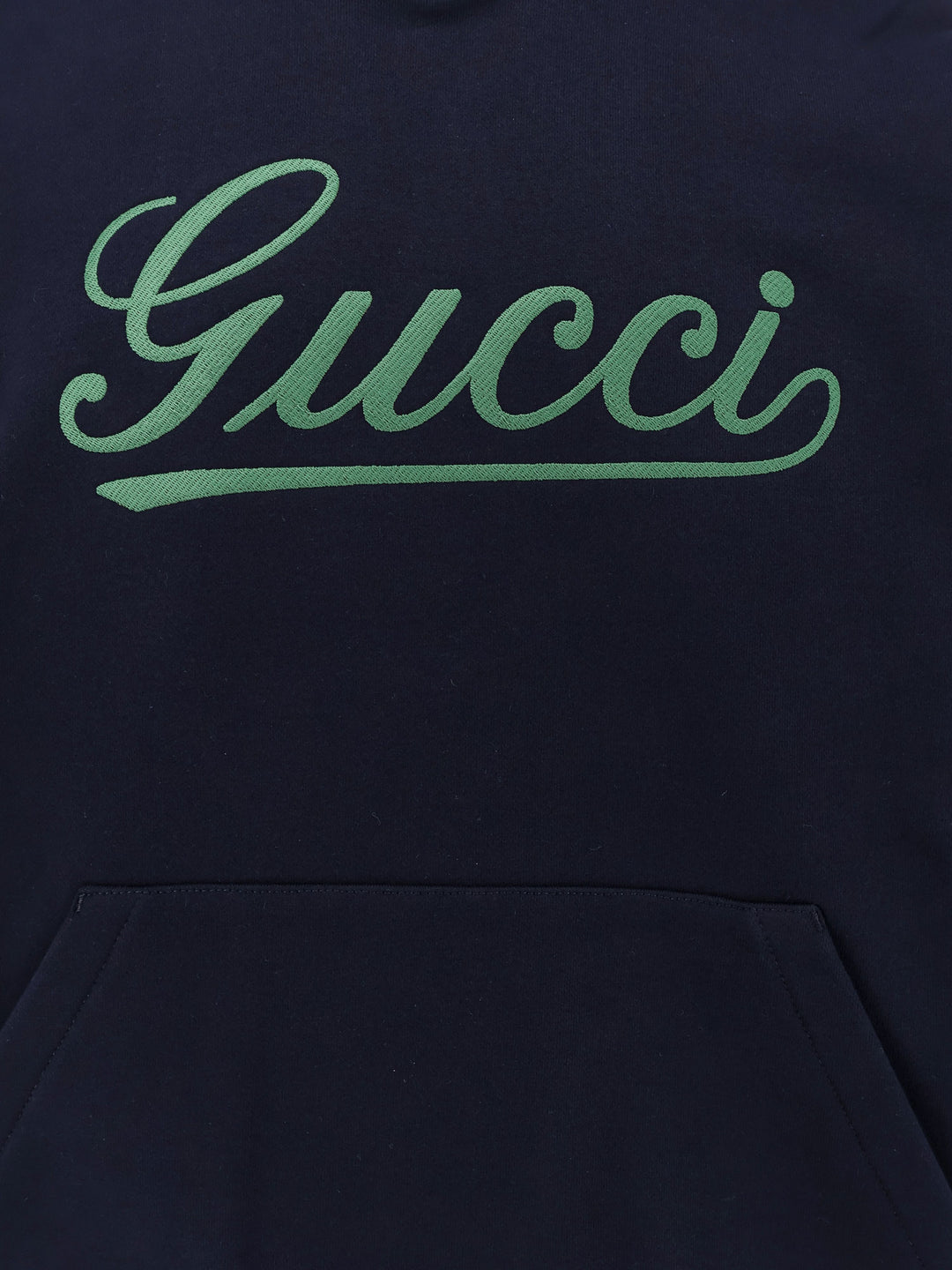 Cotton sweatshirt with Gucci embroidery on the front