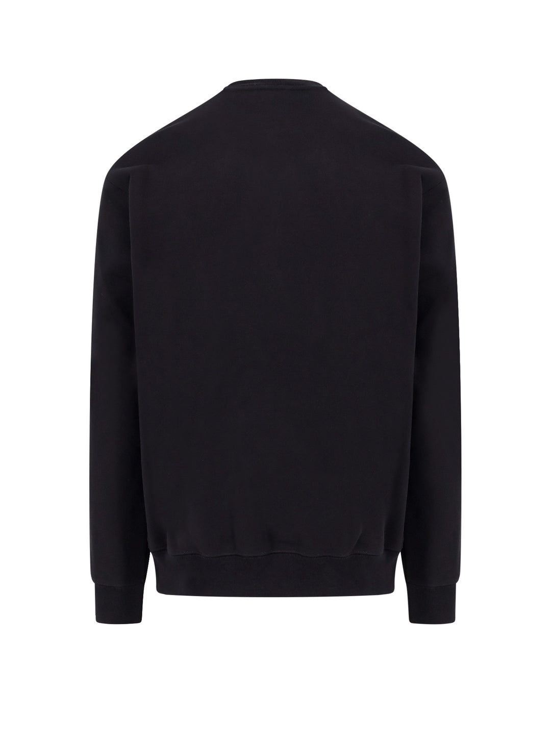 Cotton sweatshirt crew-neck with ribbed profiles and Gucci logo print on the front