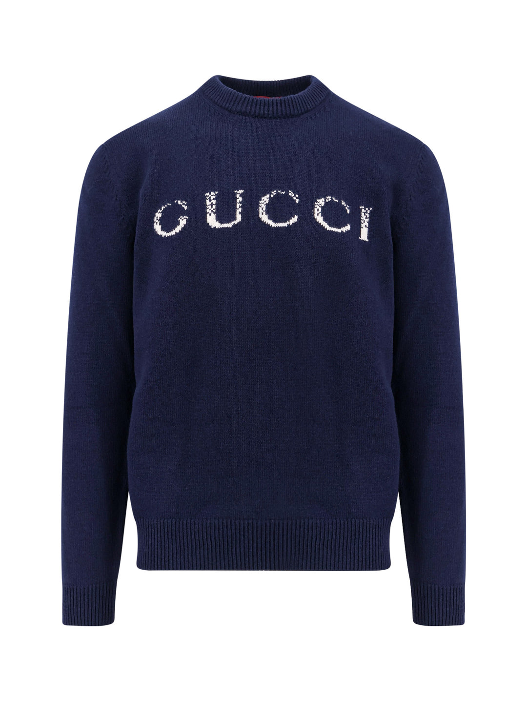 Wool sweater with GUCCI embroidery on the front