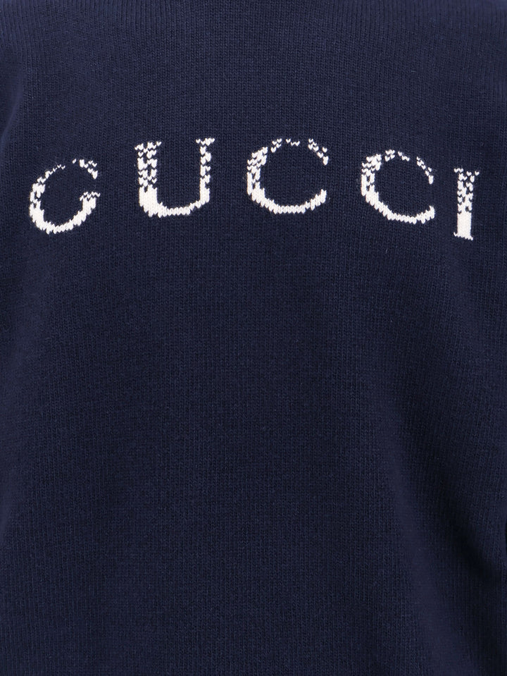 Wool sweater with GUCCI embroidery on the front