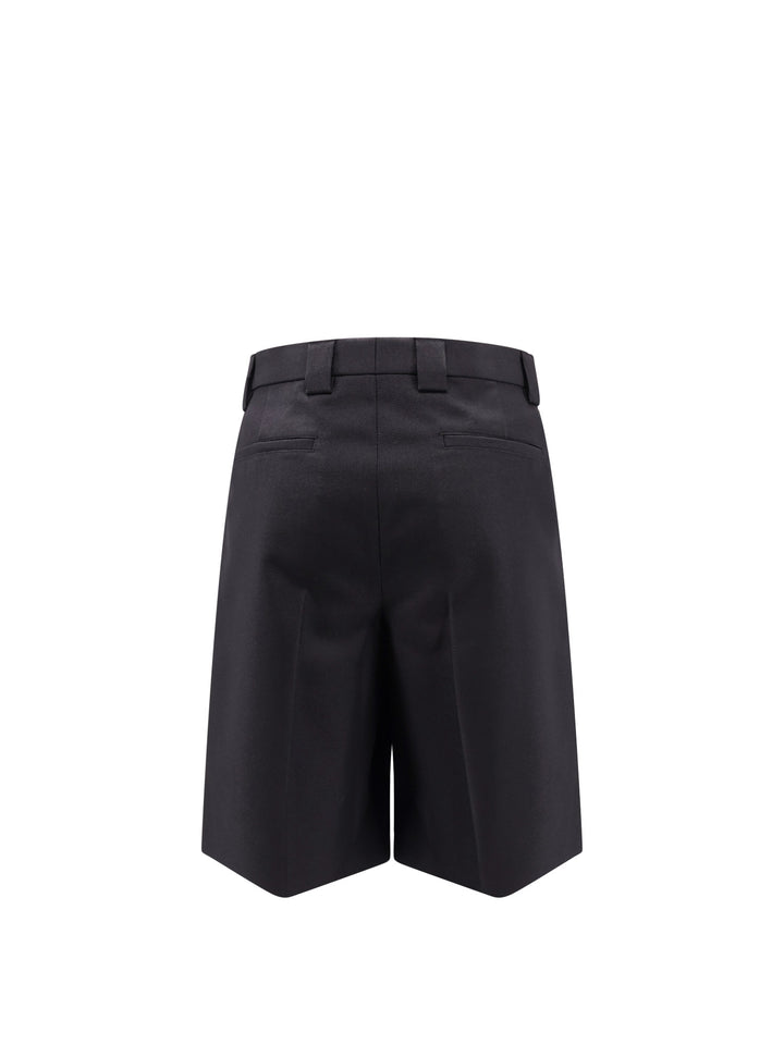 Wool blend bermuda shorts with Web detail