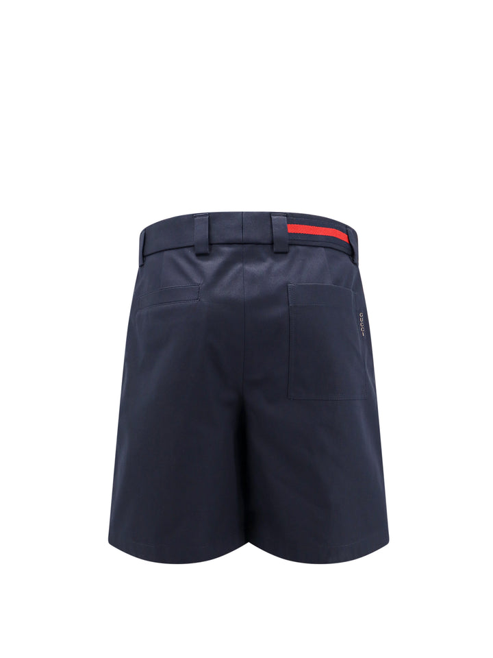 Cotton bermuda shorts with Web detail