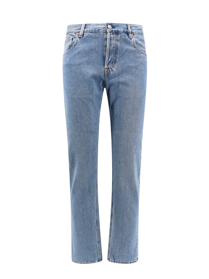 Cotton jeans with back logo patch