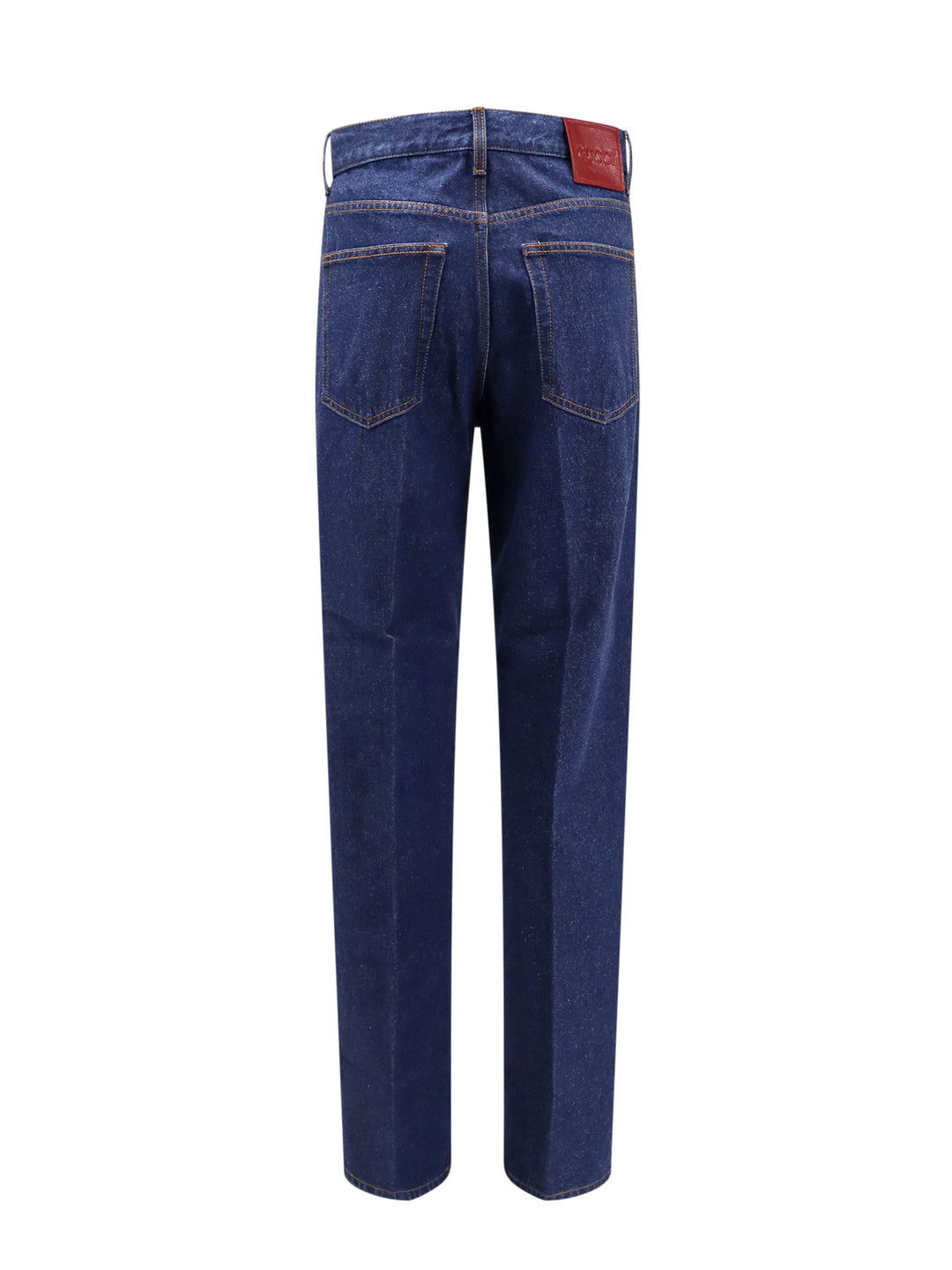 Cotton jeans with back logo patch