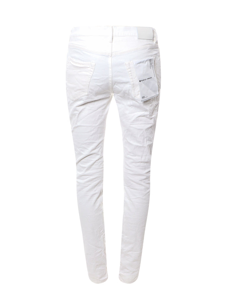 Stretch cotton trouser with ripped effect