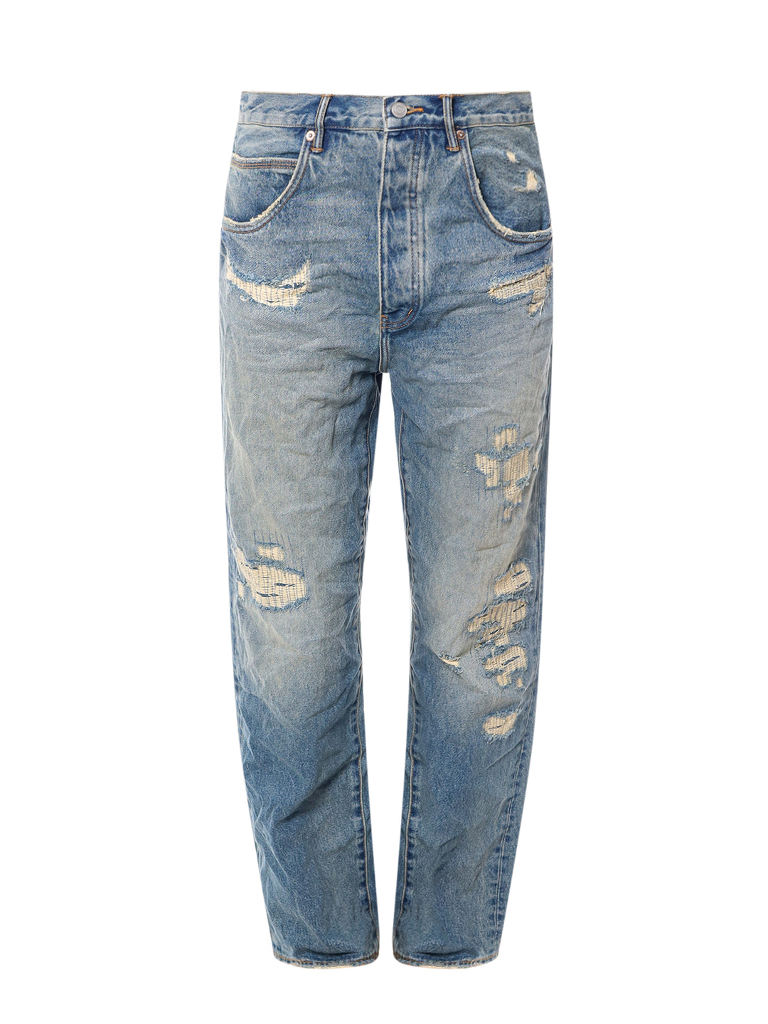 Cotton jeans with ripped effect