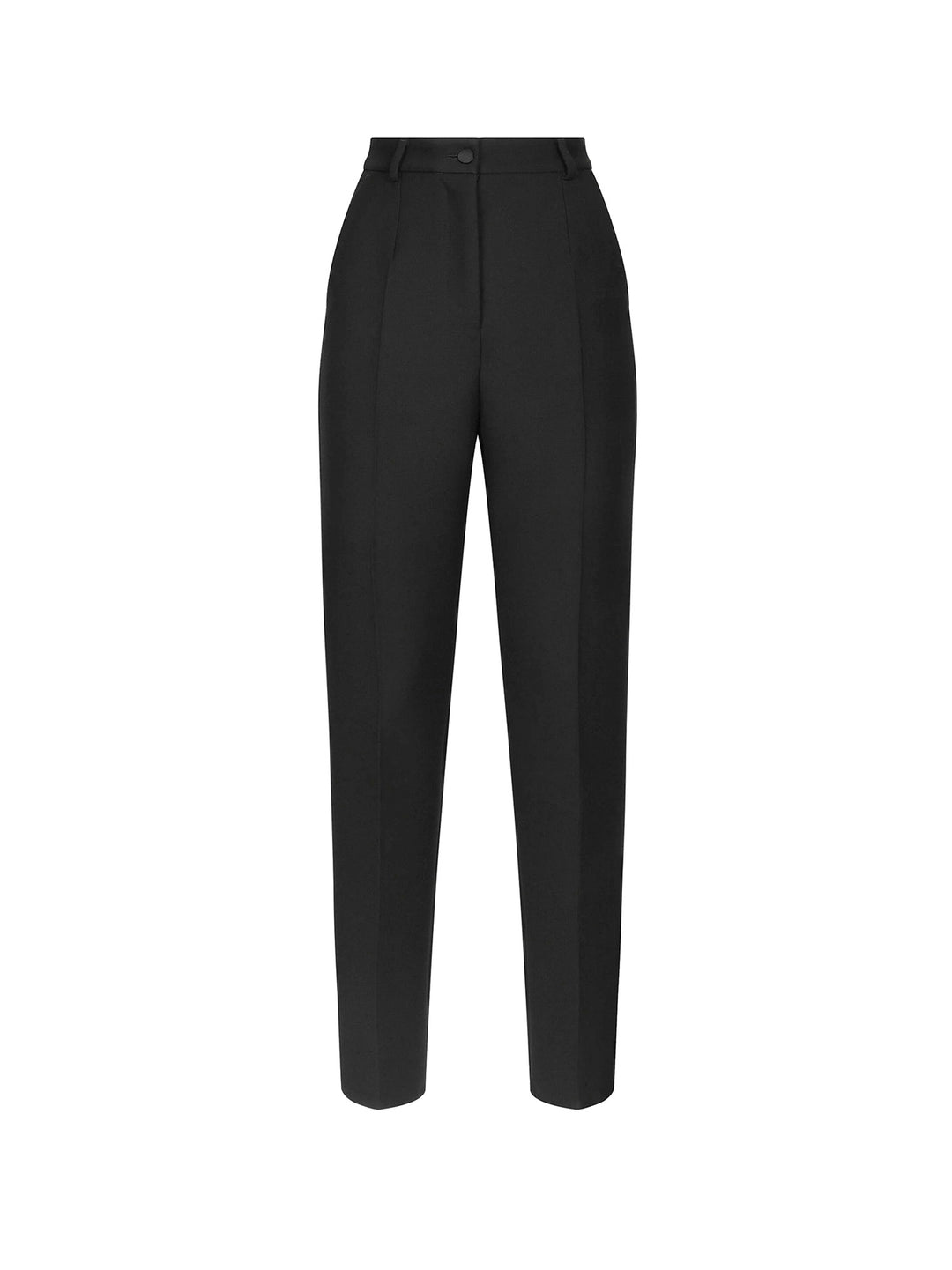 Virgin wool trouser with satin profiles