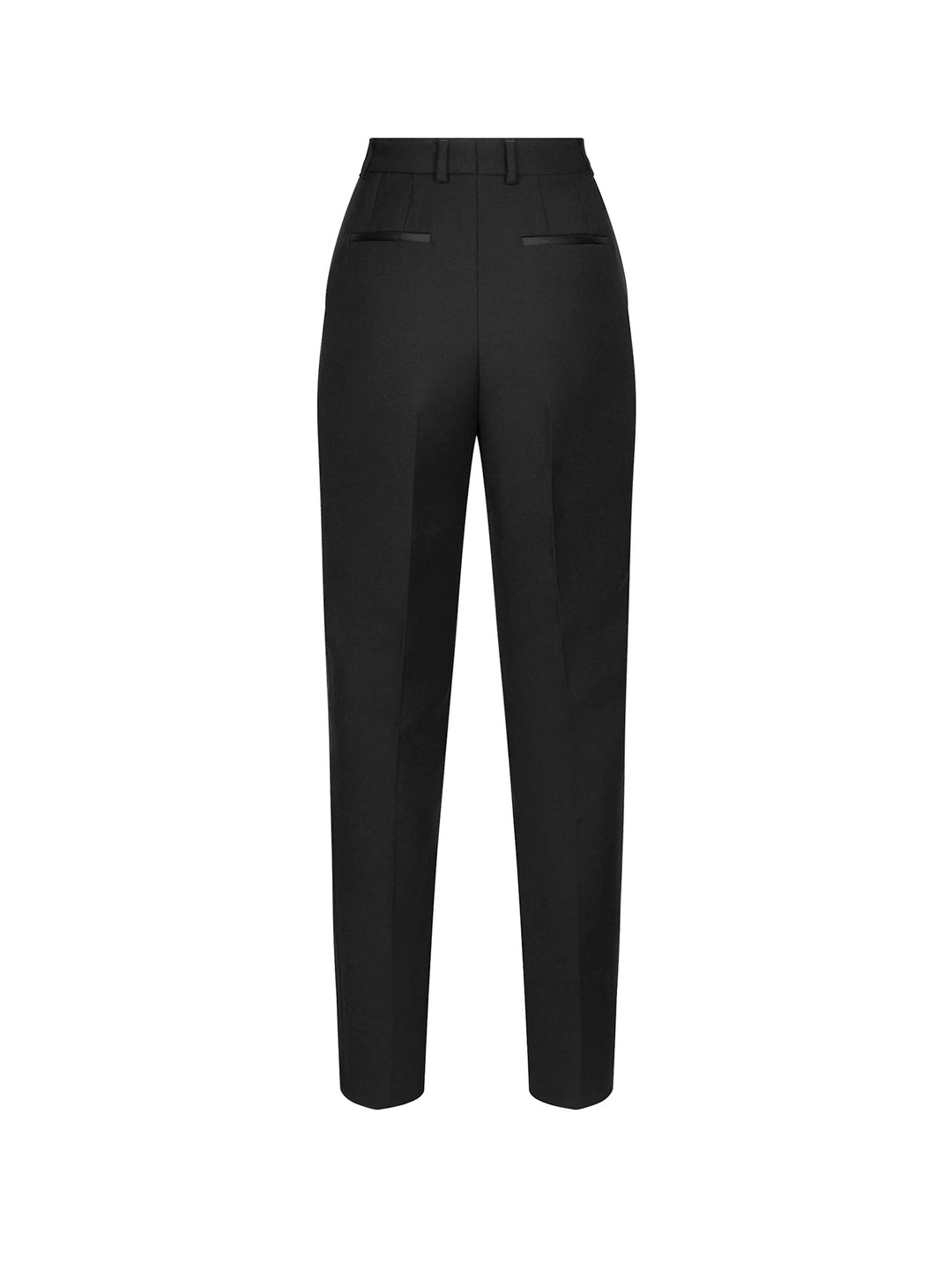 Virgin wool trouser with satin profiles