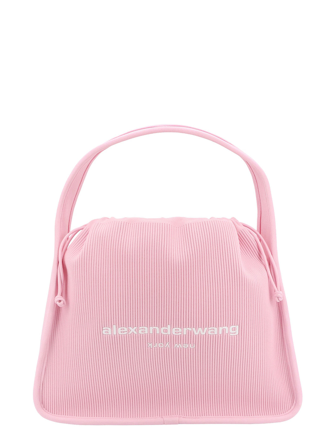 Knit shoulder bag with frontal logo