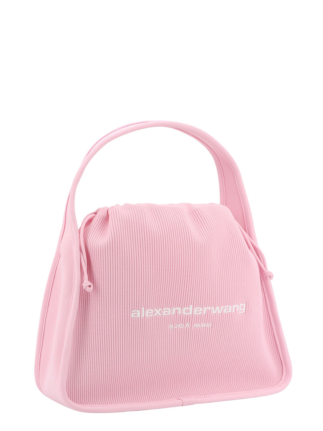 Knit shoulder bag with frontal logo