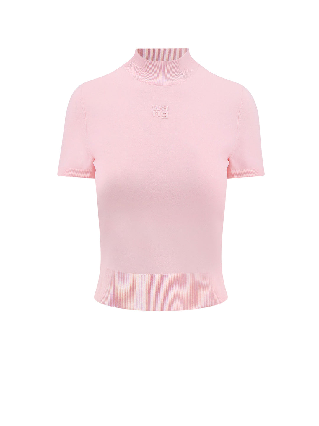 Viscose blend top with frontal logo