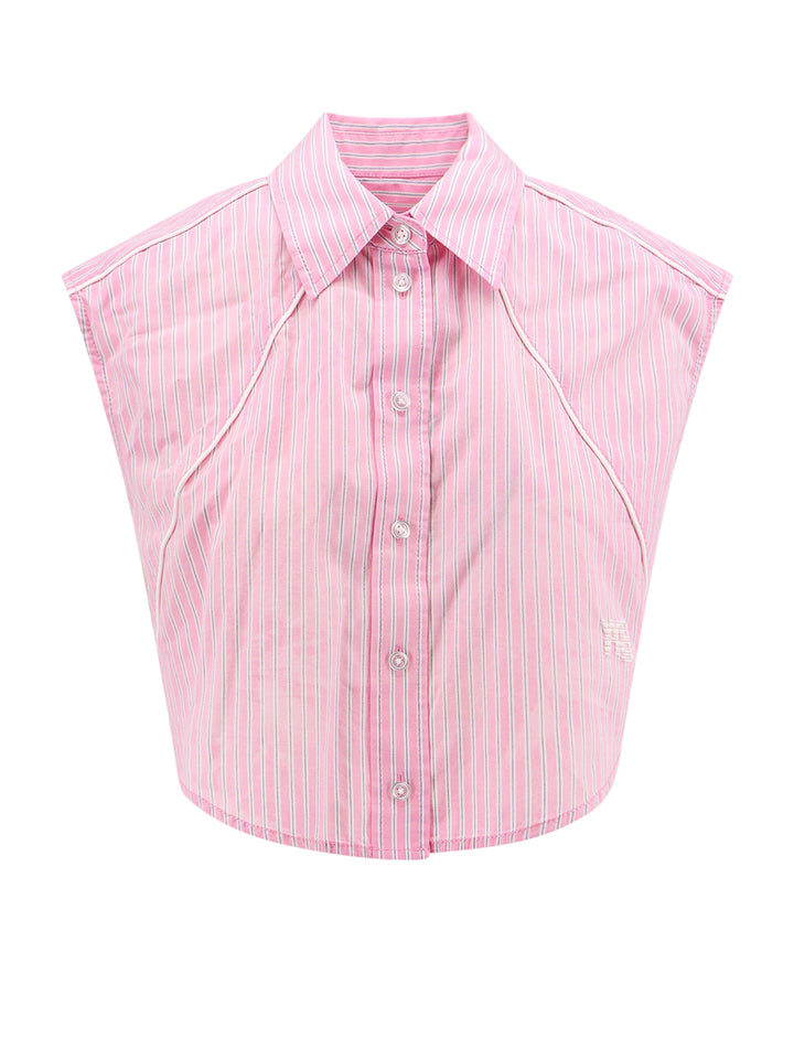 Cotton shirt with striped motif