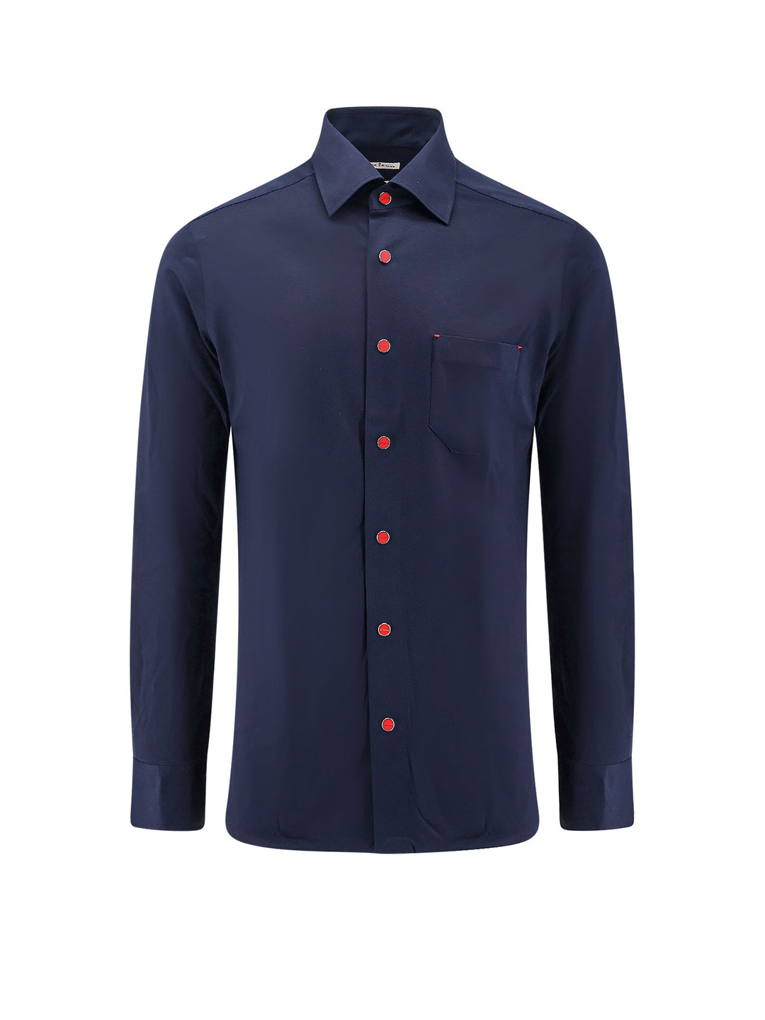 Cotton shirt with enamelled buttons