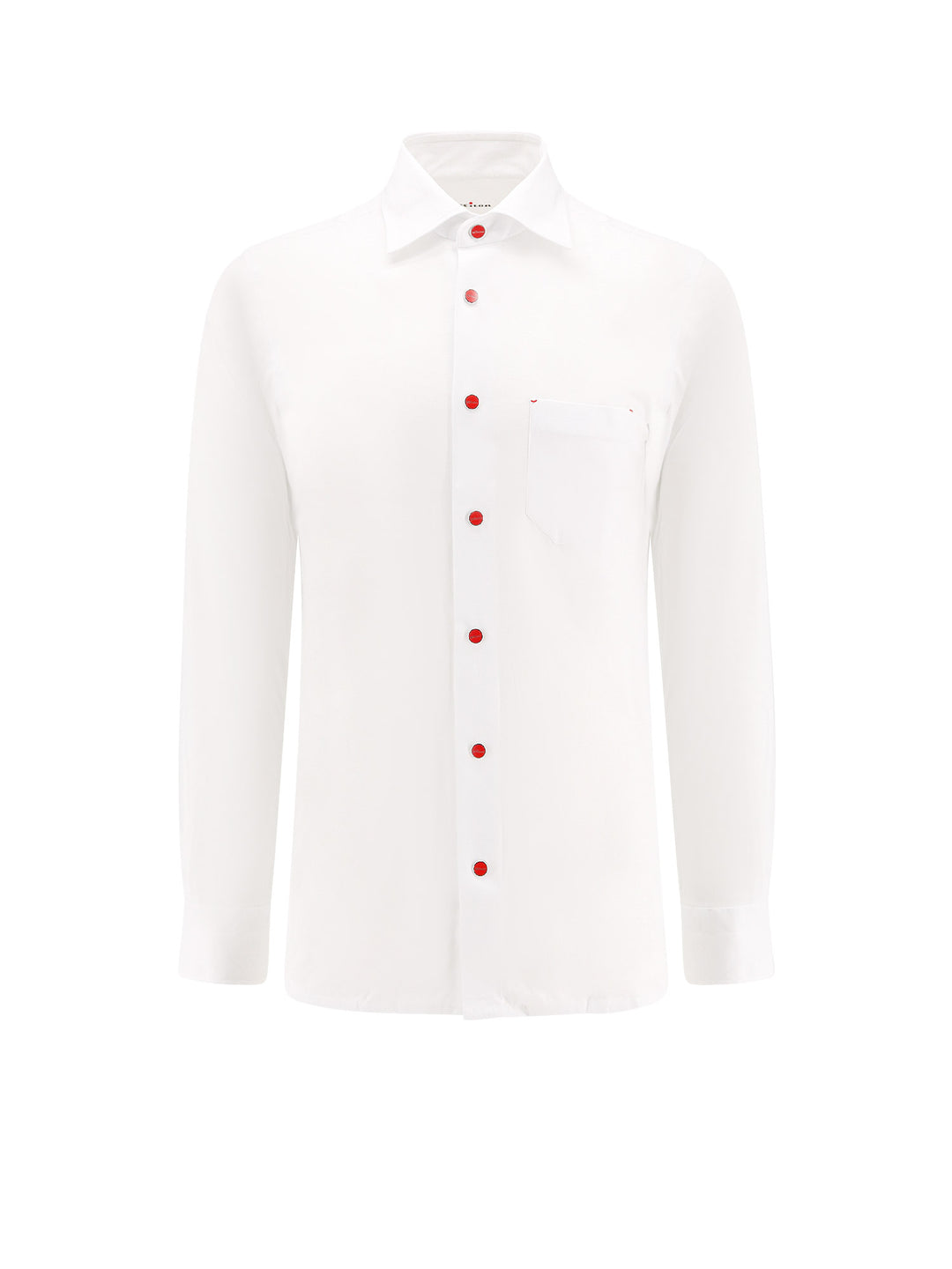 Cotton shirt with enamelled buttons