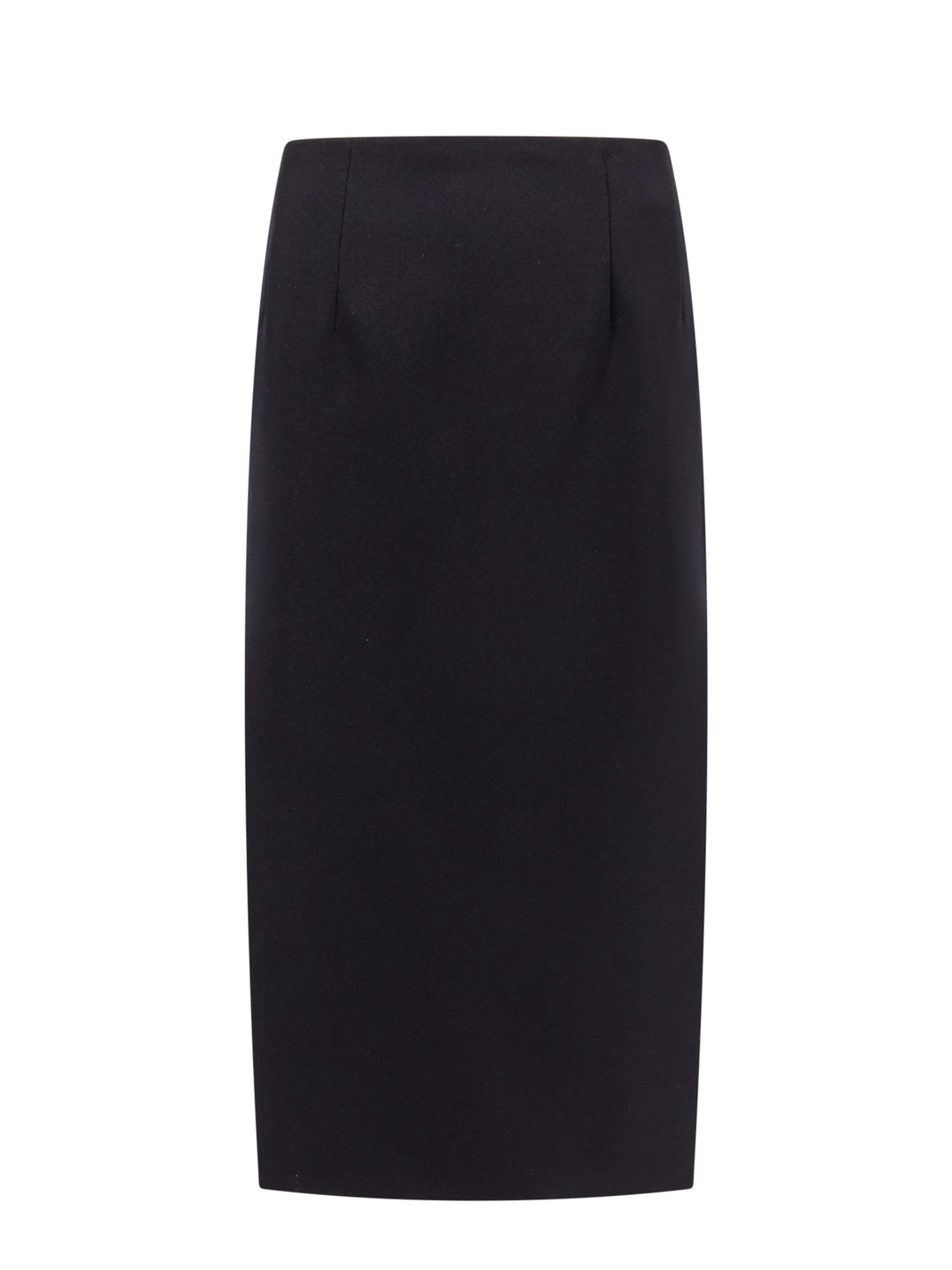 Virgin wool Longuette skirt with slits and silk lining