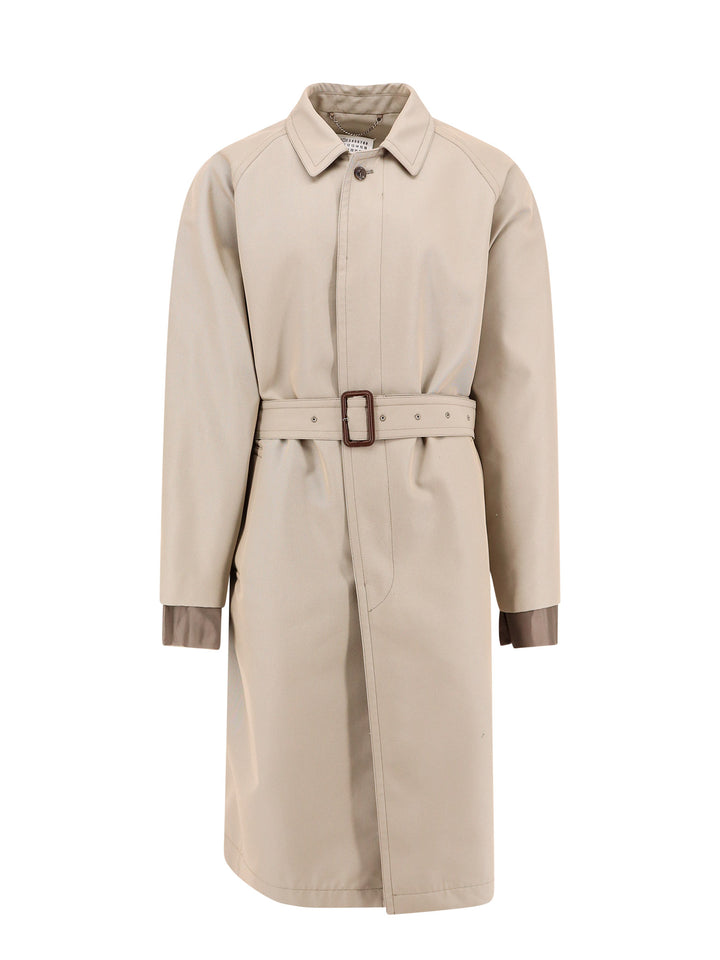 Cotton blend trench with nylon details