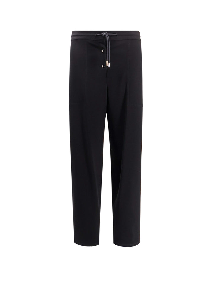 Wool blend trouser with adjustable drawstring