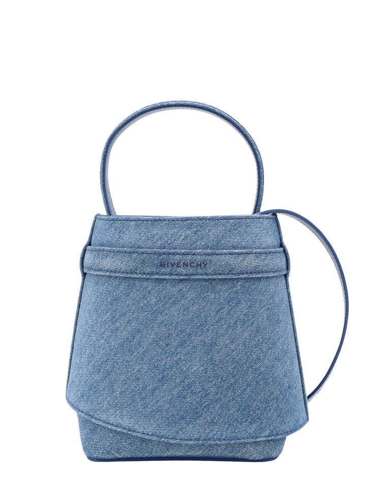 Denim bucket bag with 4G padlock