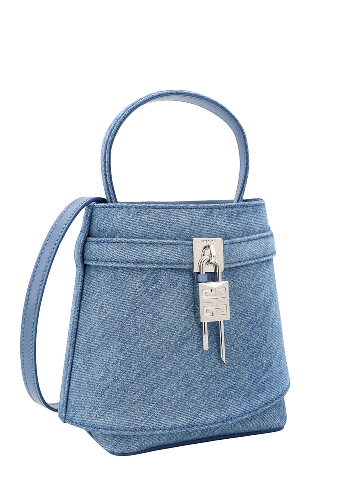 Denim bucket bag with 4G padlock