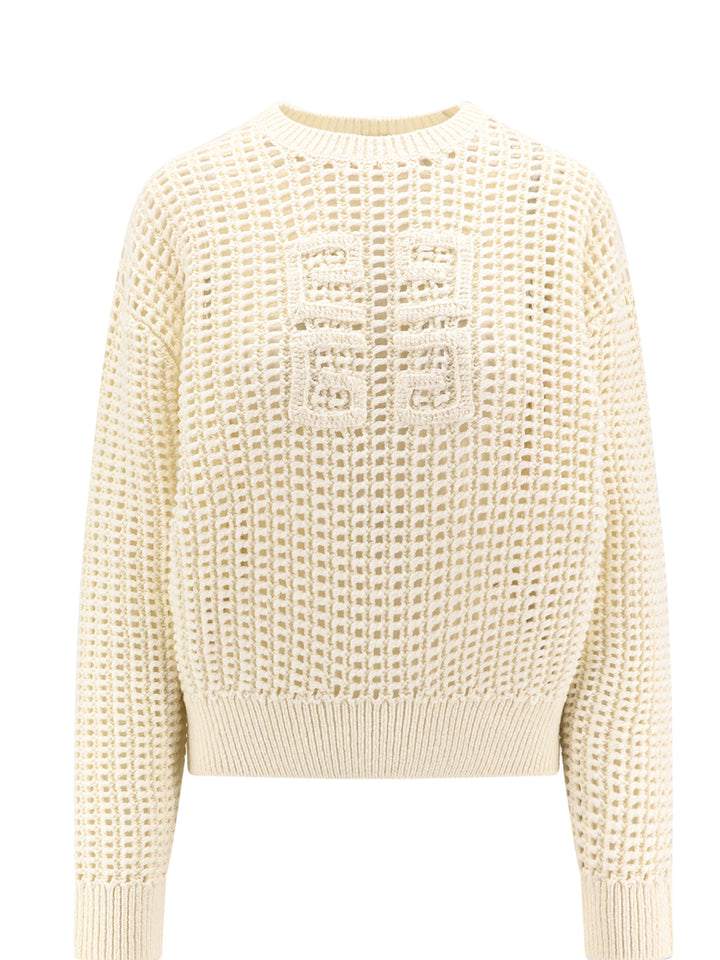 Wool and cashmere perforated sweater