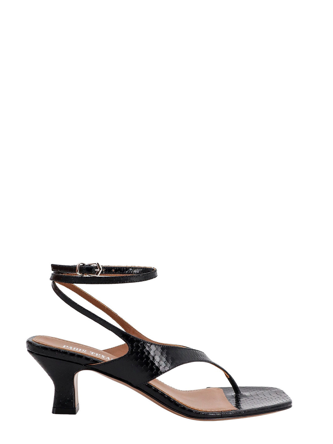 Leather sandals with ayers effect