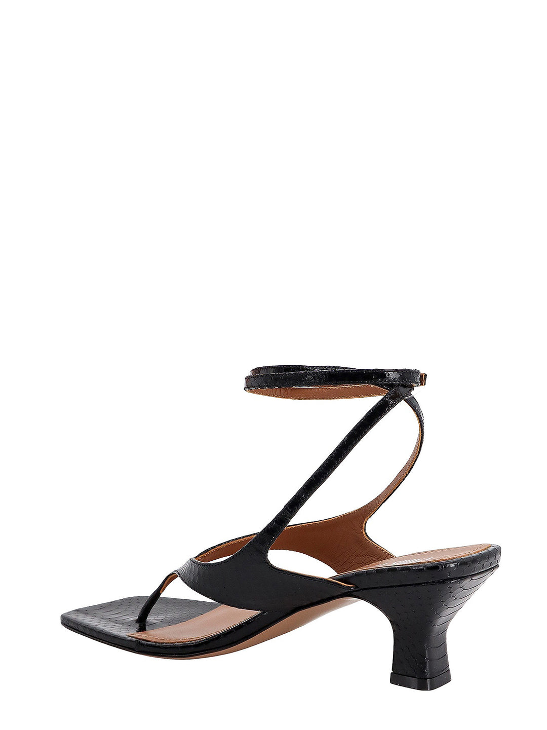 Leather sandals with ayers effect