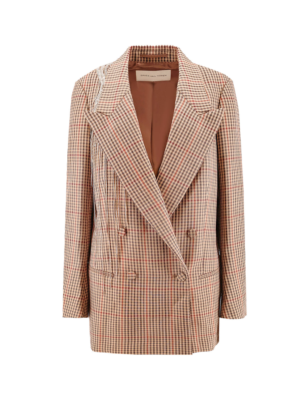 Wool blazer with check motif